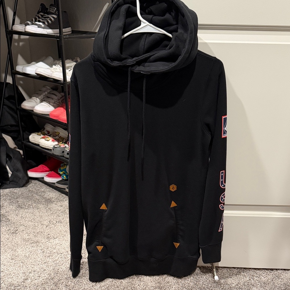 Volcom Black Sweater with Brown Details